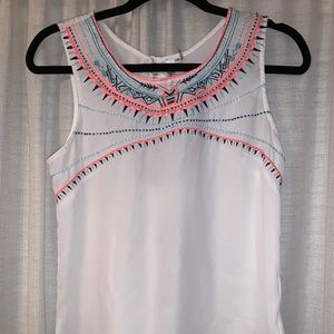 White sheer detailed top